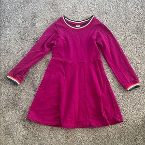 Hanna Andersson Fuchsia Dress with Rainbow Accents